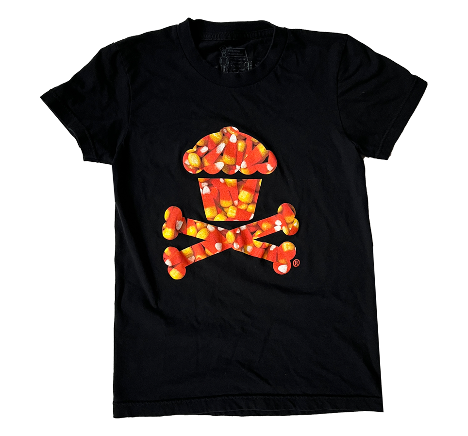 JC Vault - Women's Fitted Small - Candy Corn Crossbones '06 (Johnny's Closet)