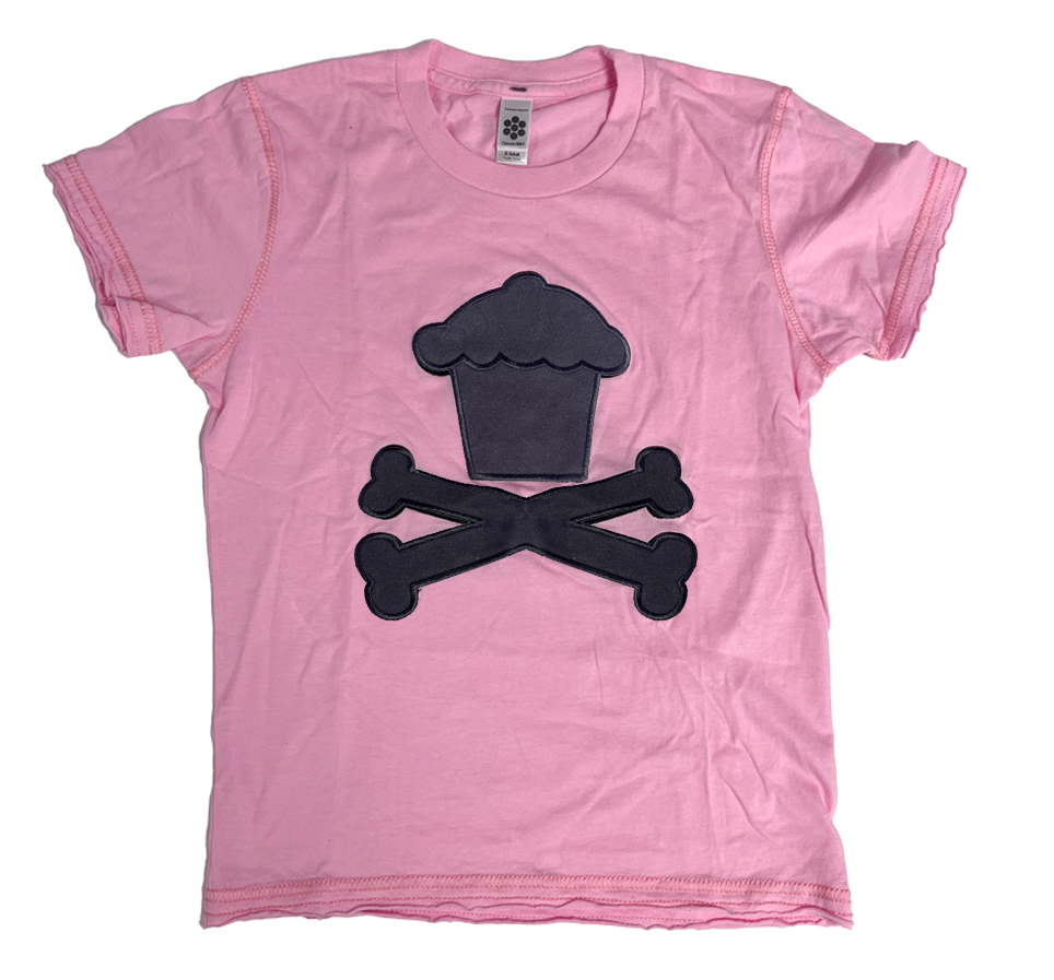 JC Vault - Women's Fitted Small - Sample / Embroidered Applique Crossbones - Pink (Vintage JC)