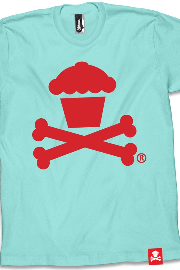 JC Vault - Adult Medium - Crossbones (Red / Lt Aqua)
