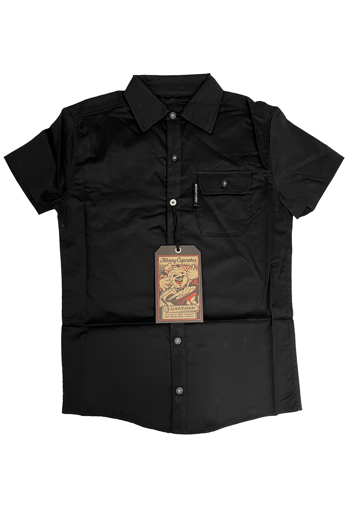 $10 Sale Tee - Short Sleeve Button Down w/ Custom Buttons (Black)
