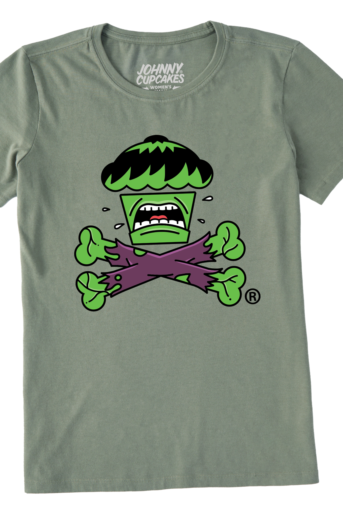 Womens Angry Crossbones Short Sleeve Premium Tee