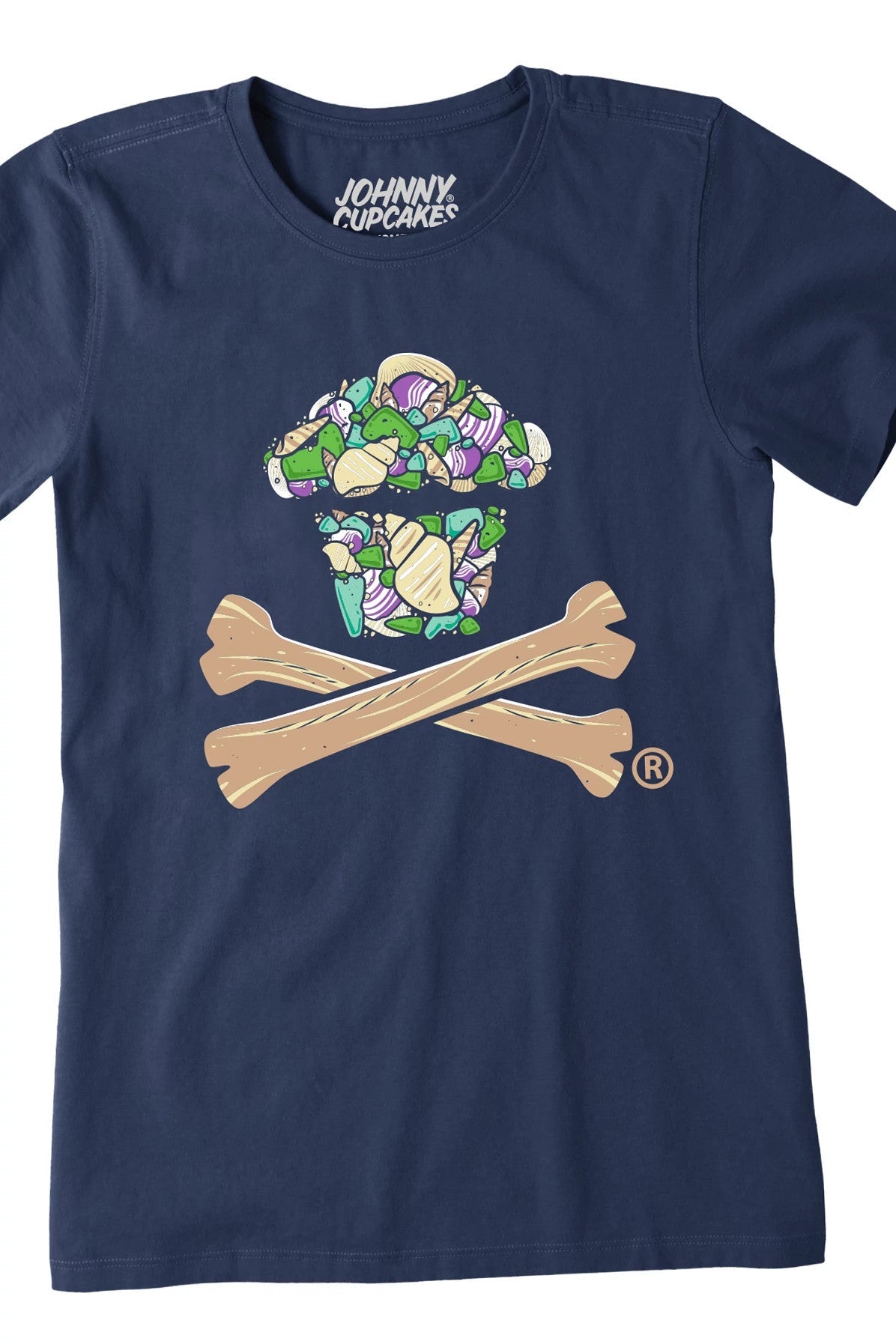 Womens Seashell Crossbones Short Sleeve Premium Tee