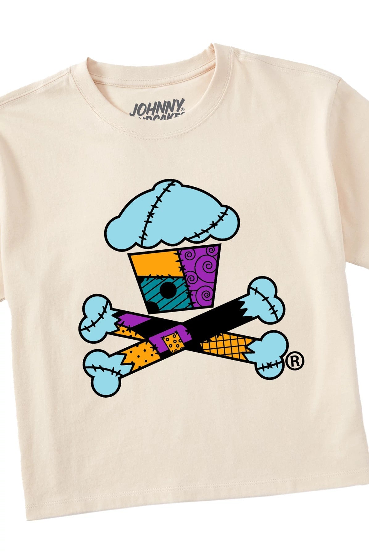 Women's Boxy Stitched Doll Crossbones Short Sleeve Premium Tee