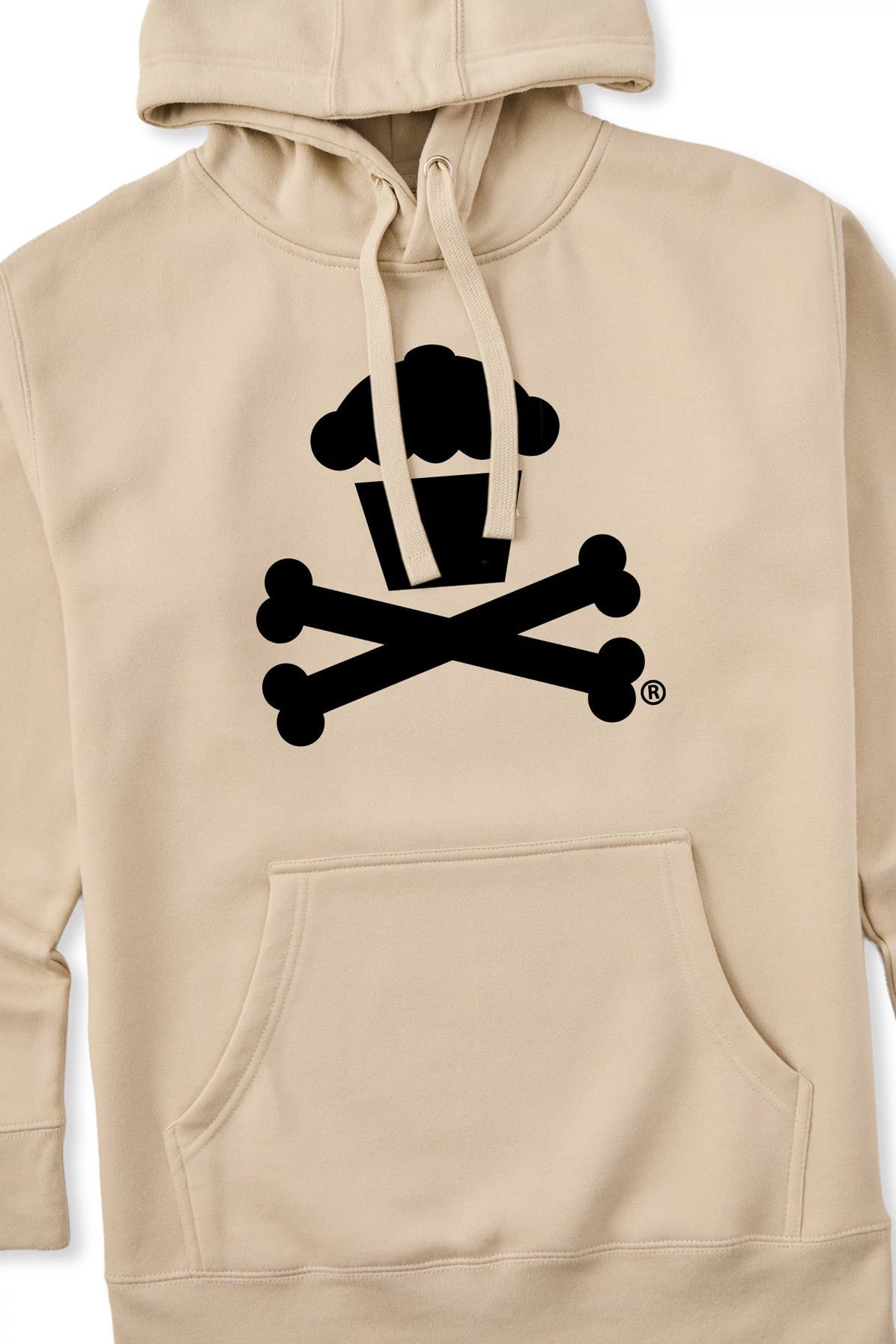 Adult Pullover Sweatshirt - Tan / Black Crossbones