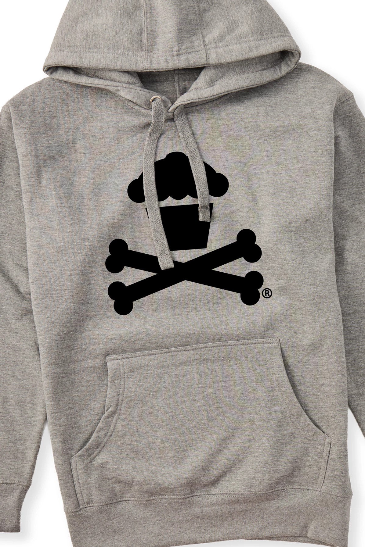 Adult Pullover Sweatshirt - Grey / Black Crossbones