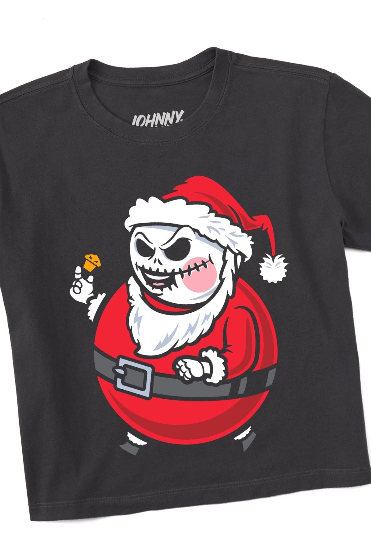 Women's Boxy Big Kid Santa Skullington Short Sleeve Premium Tee