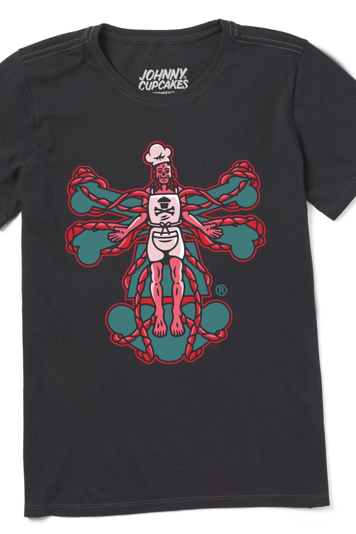 Women's Upside Down Crossbones Short Sleeve Premium Tee