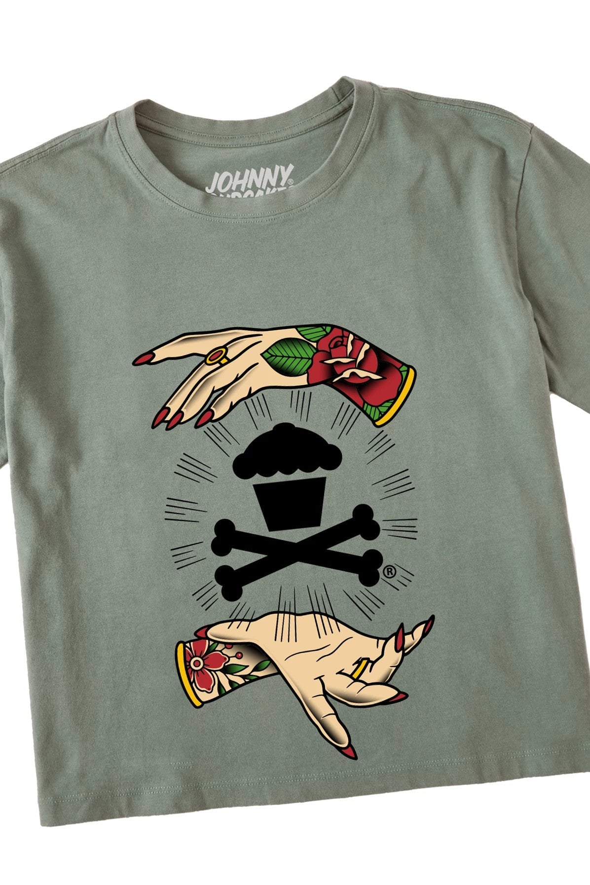 Women's Boxy Radiating Tattoo Hands Short Sleeve Premium Tee