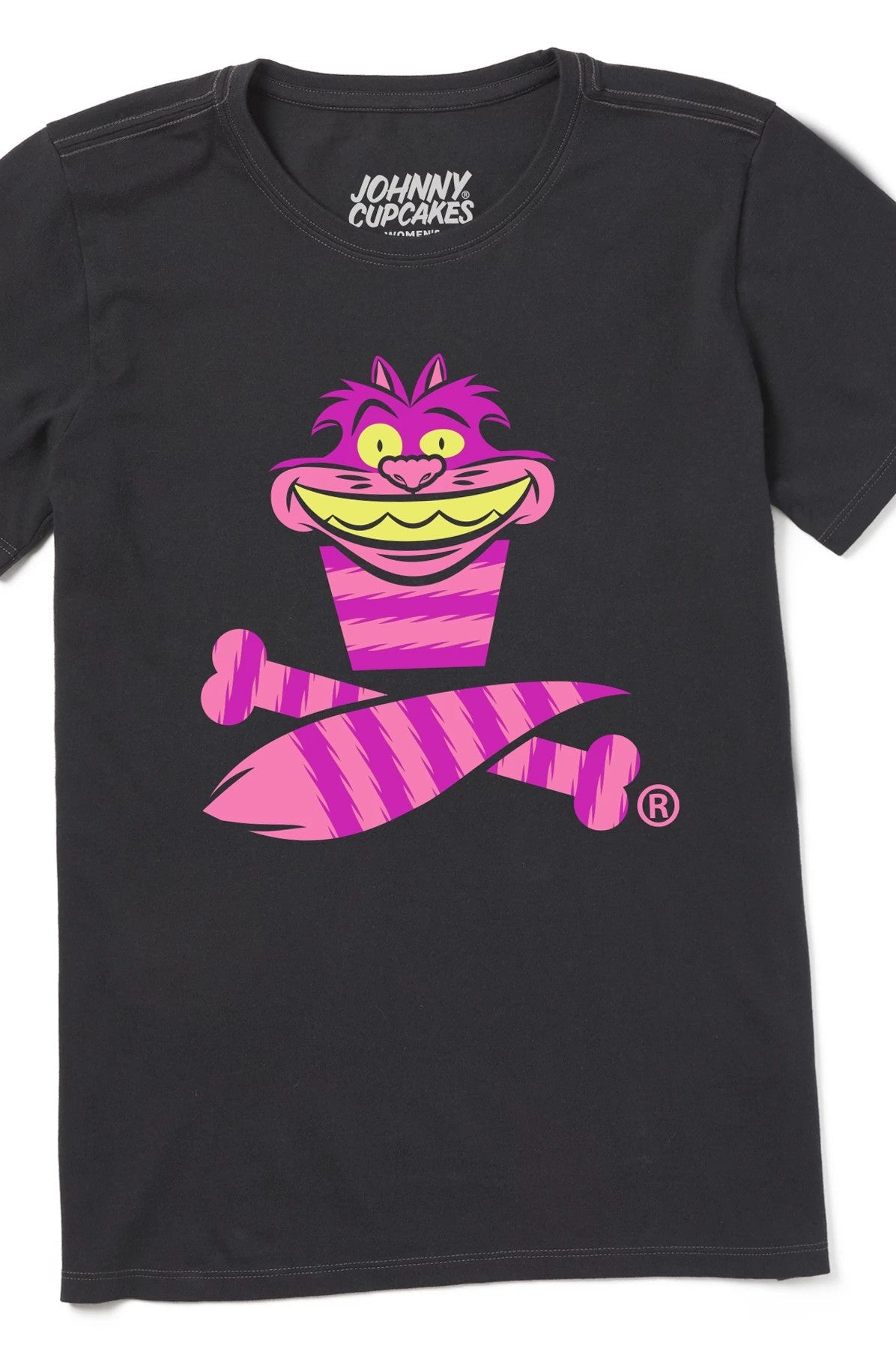 Women's Grinning Cat Crossbones Short Sleeve Premium Tee