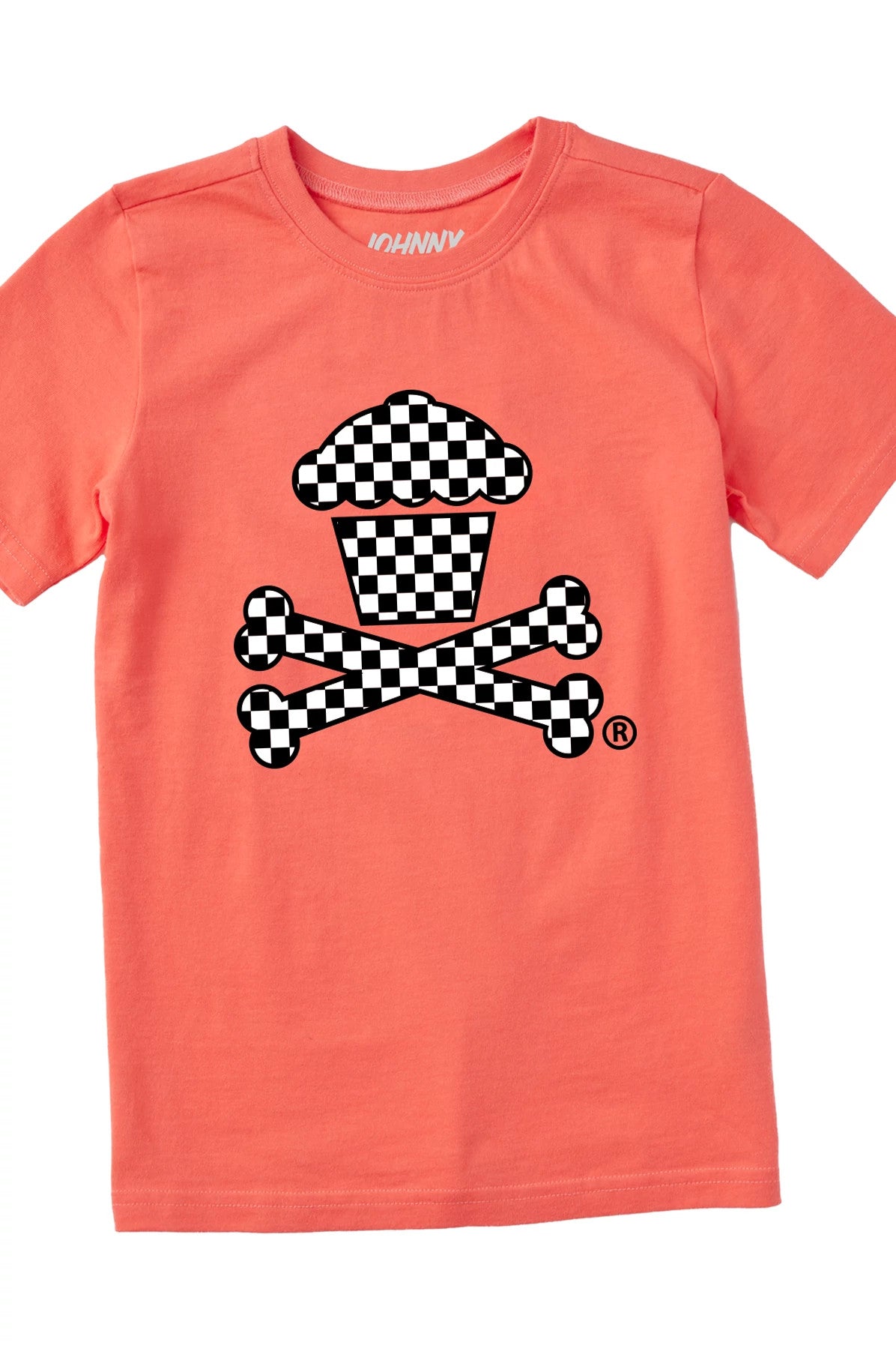 Kids Youth Checkered Crossbones Short Sleeve Premium Tee