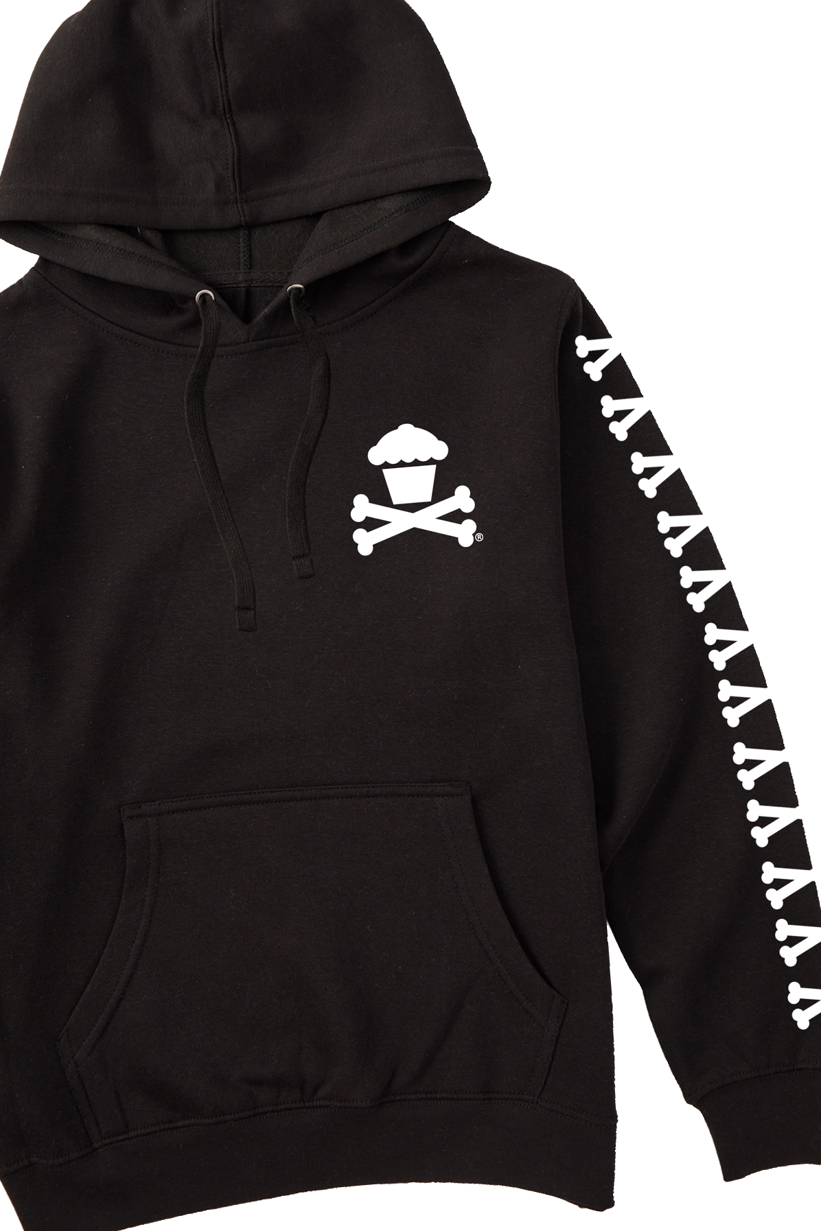 Adult Pullover Sweatshirt - Basic Bones Sleeve (Classic Black)