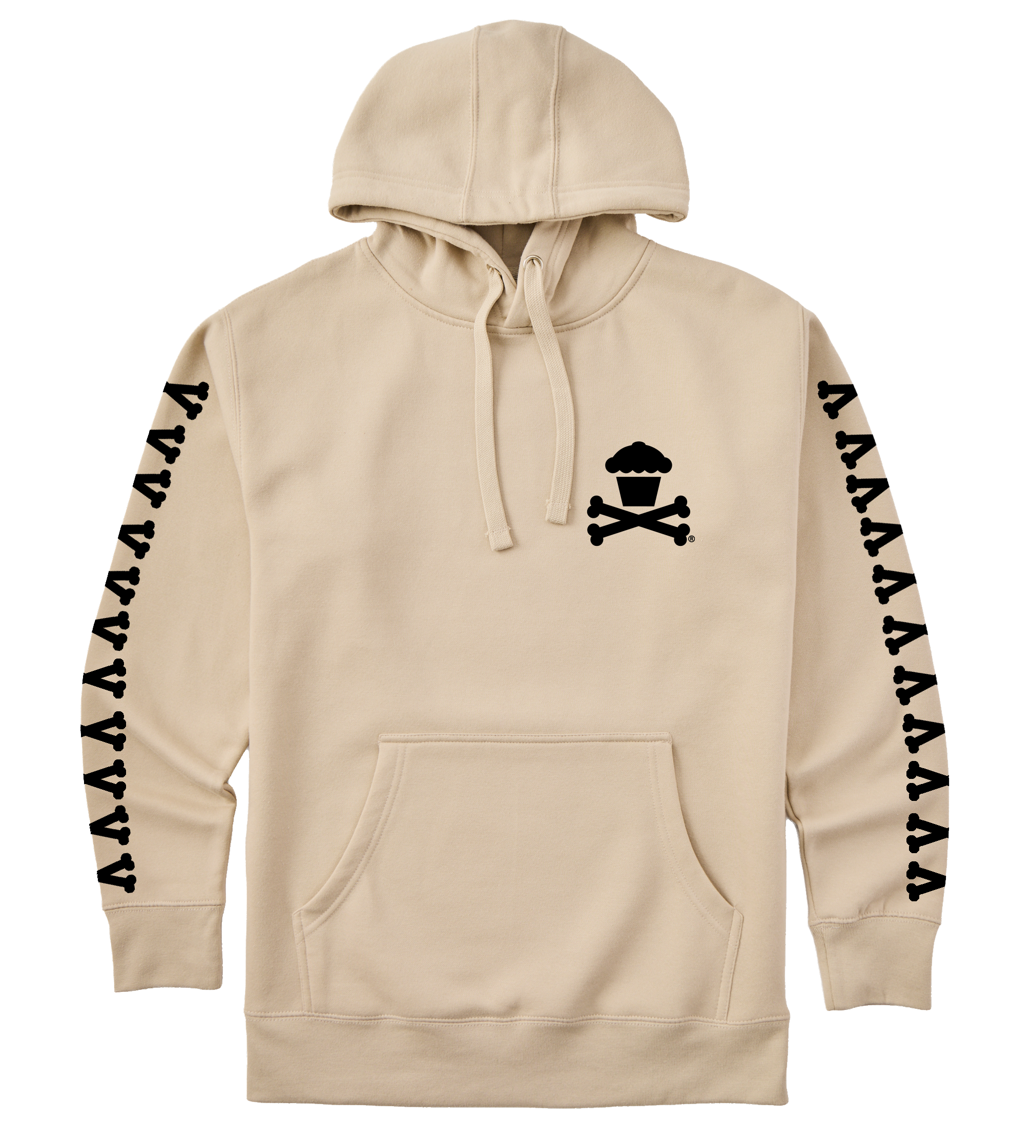 Adult Pullover Sweatshirt - Basic Bones Sleeve (Tan)