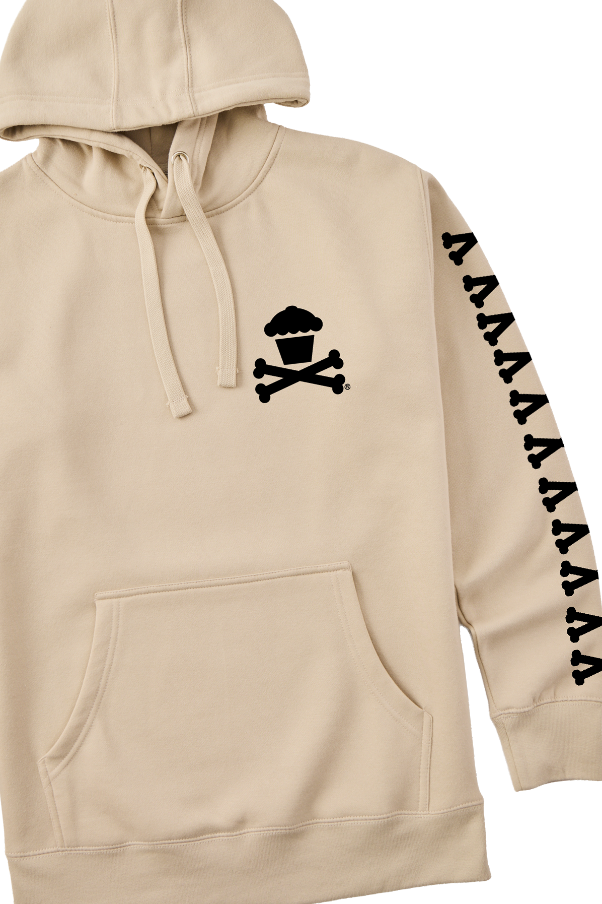 Adult Pullover Sweatshirt - Basic Bones Sleeve (Tan)