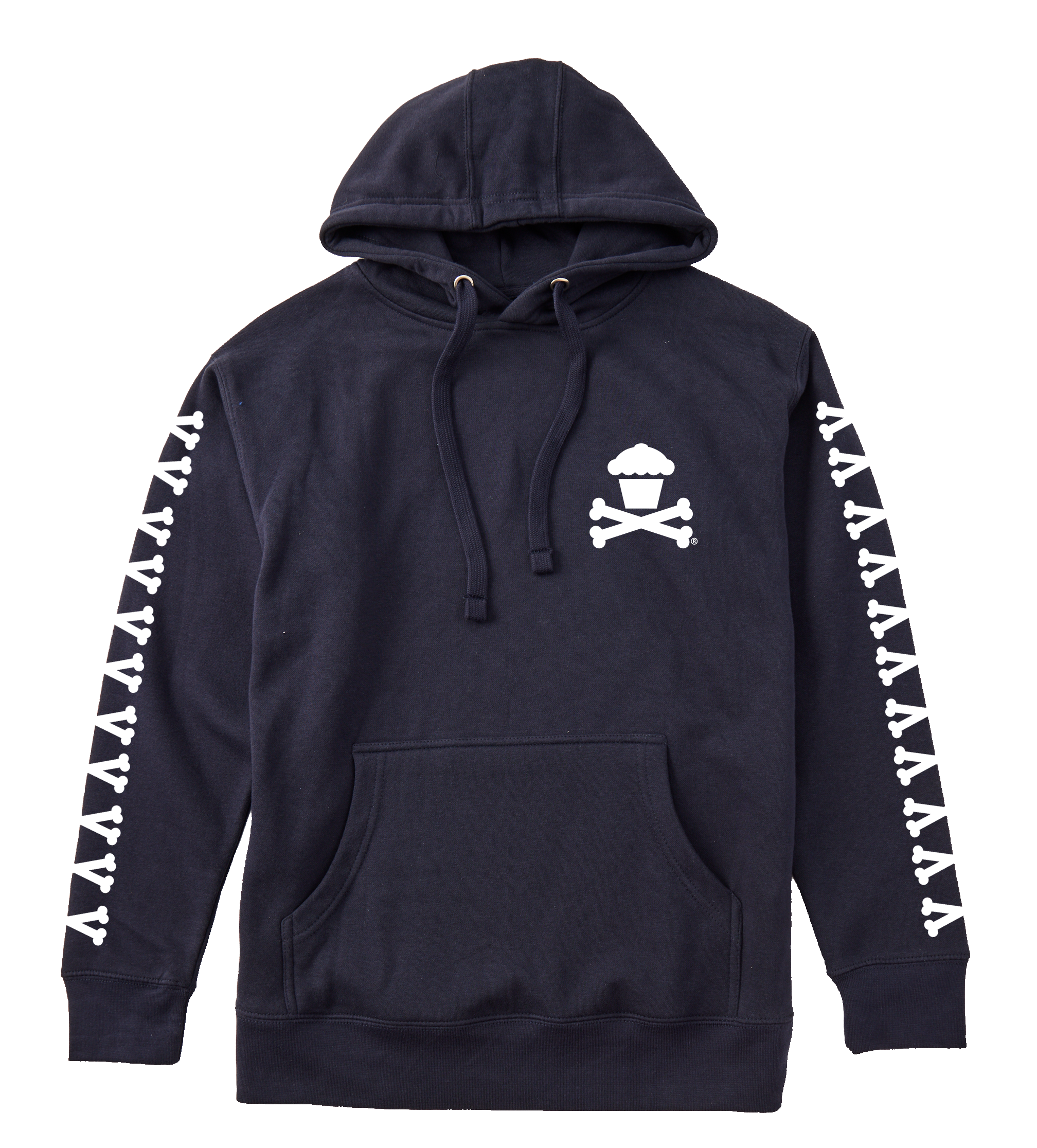 Adult Pullover Sweatshirt - Basic Bones Sleeve (Navy)