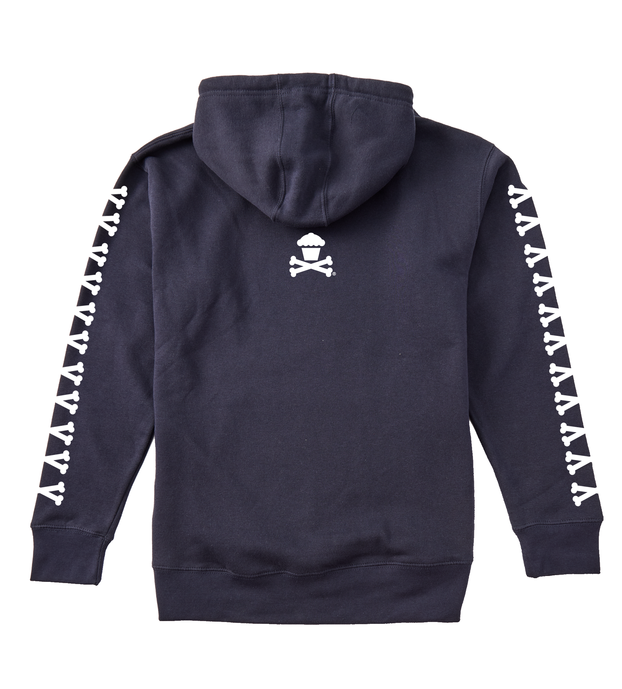 Adult Pullover Sweatshirt - Basic Bones Sleeve (Navy)