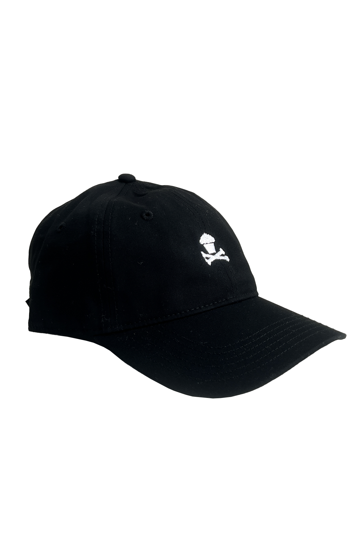 Black Embroidered Mini Crossbones Dad Hat
