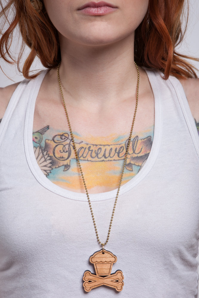 JC Vault - Large Wooden Crossbones Pendant Necklace