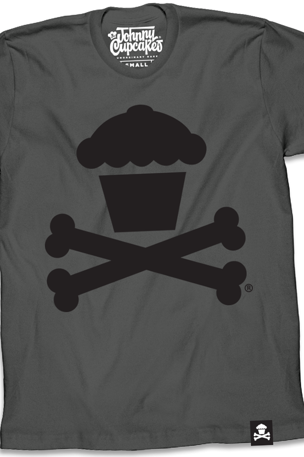 $10 Sale Tee - Grey / Black Crossbones