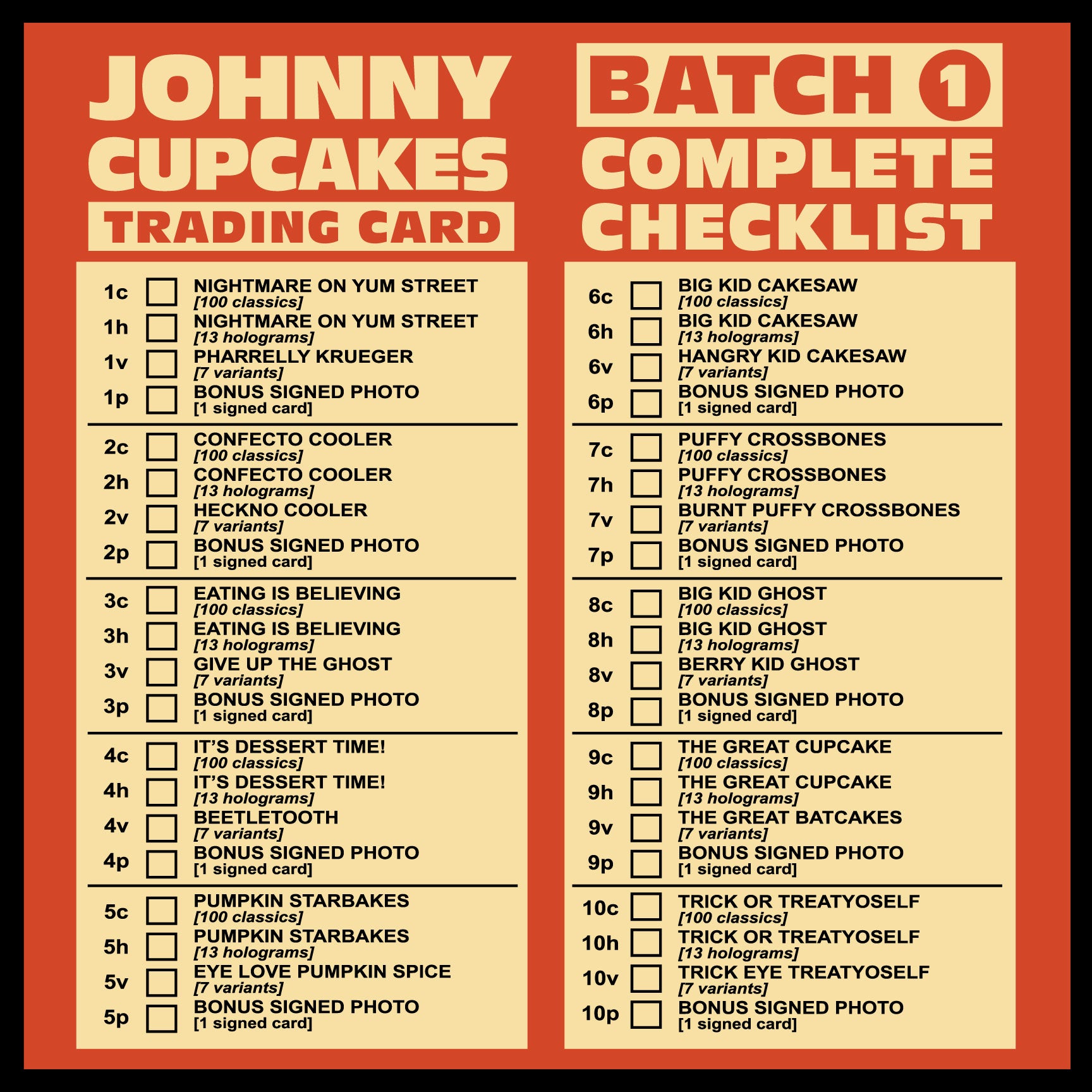 JC Trading Card (Batch 1) - 10 Pack