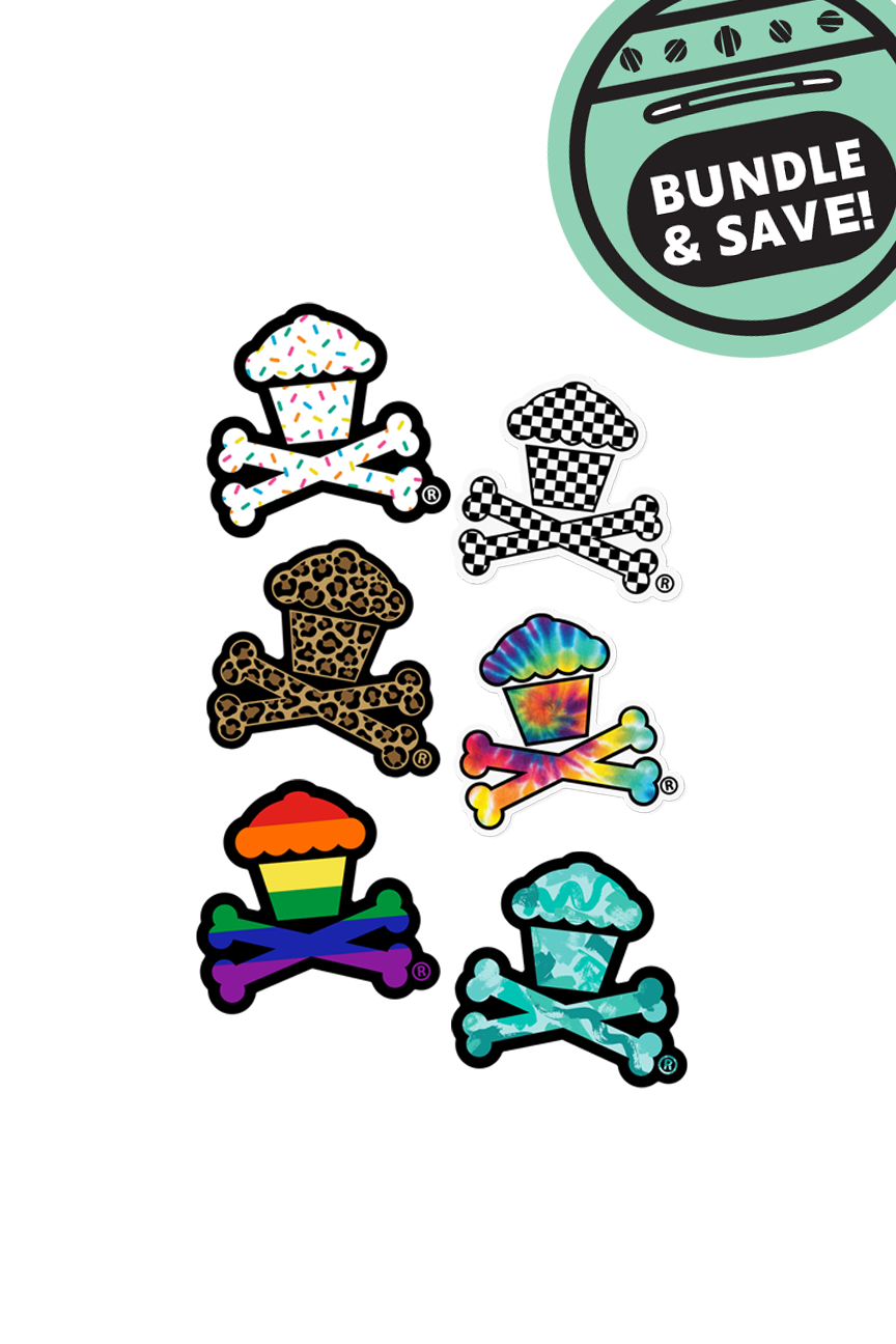 6 MINI STICKER BUNDLE - Patterned Crossbones