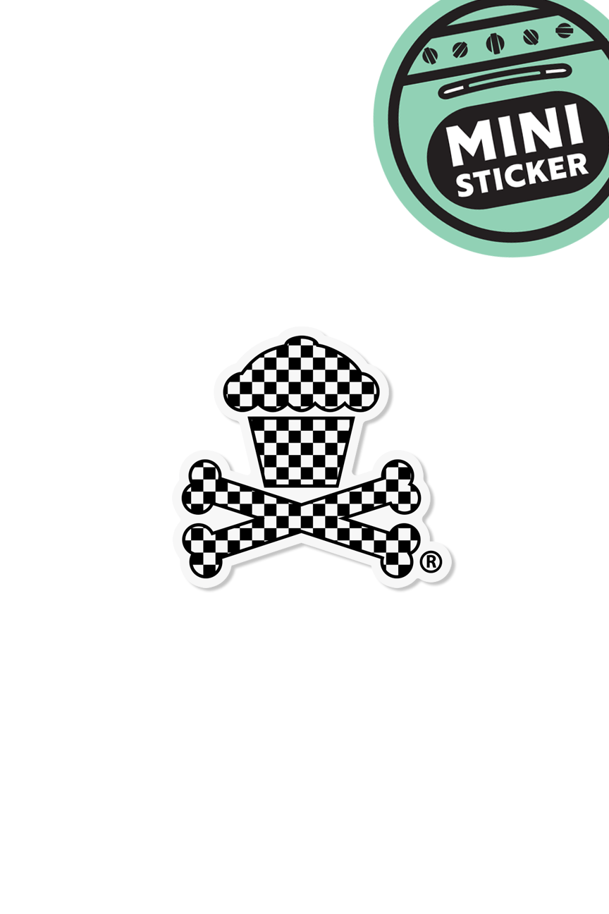 MINI STICKER - Checkered Crossbones
