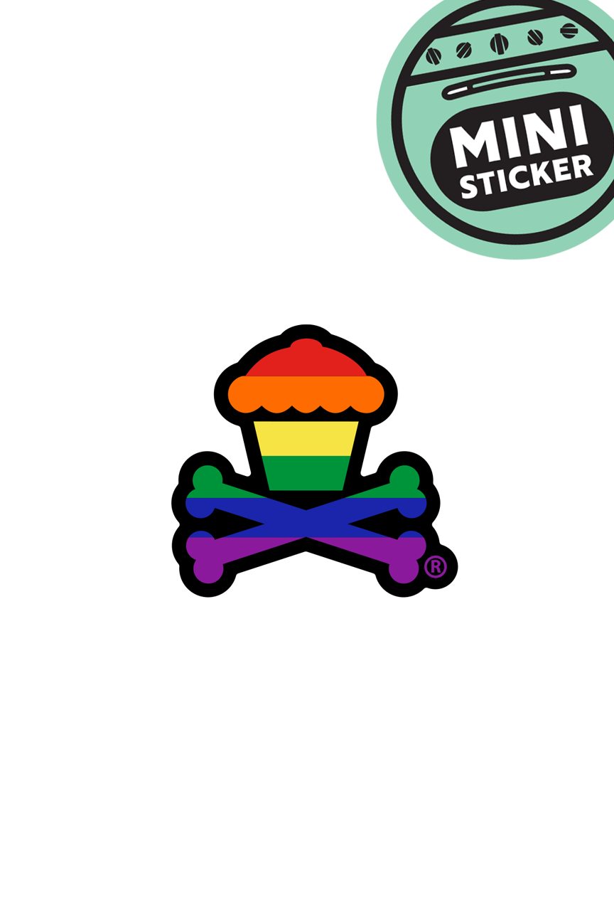 MINI STICKER - Rainbow Crossbones