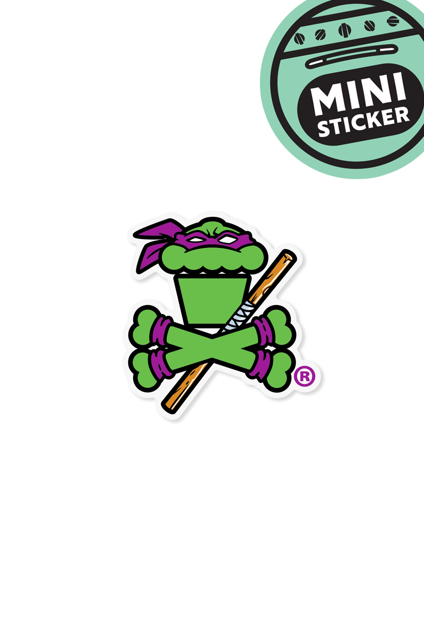MINI STICKER - Purple Bō Staff Crossbones