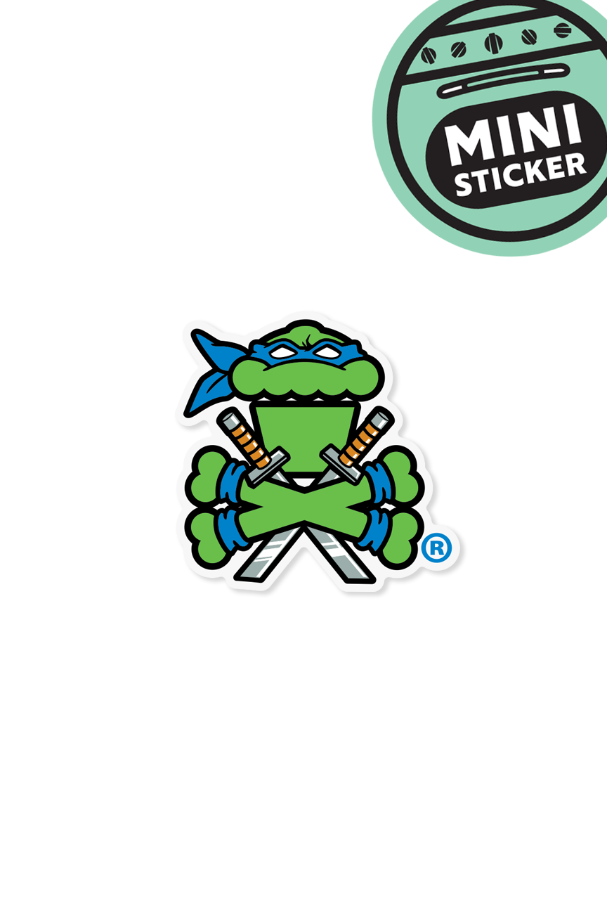 MINI STICKER - Blue Katana Swords Crossbones