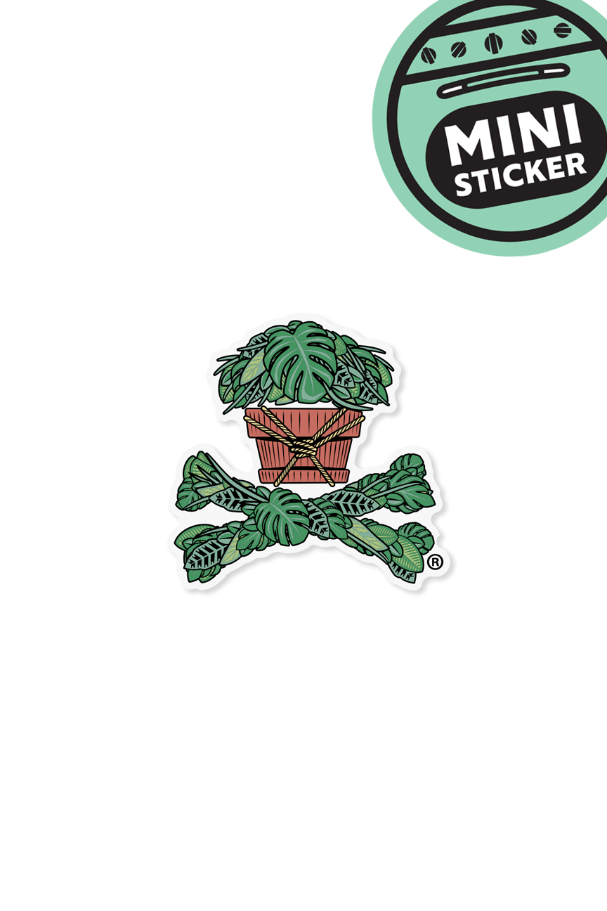 MINI STICKER - Houseplant Crossbones