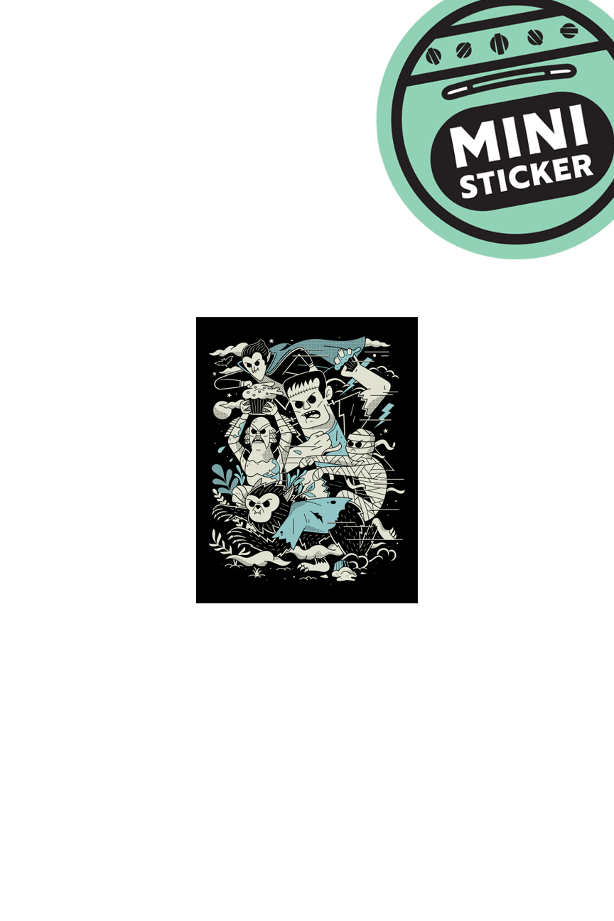 MINI STICKER - Monster Food Fight