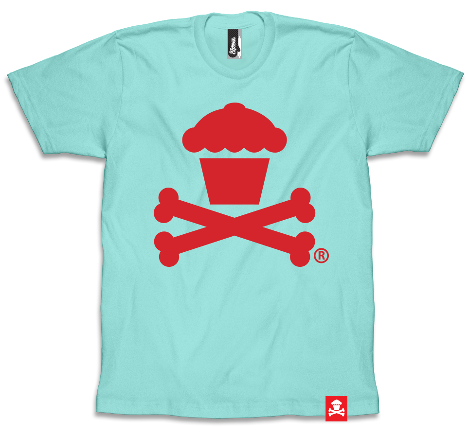 JC Vault - Adult Medium - Crossbones (Red / Lt Aqua)