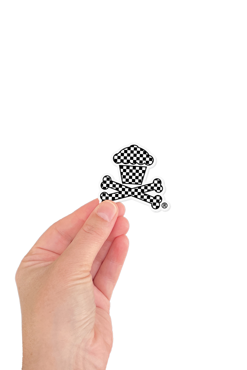 MINI STICKER - Checkered Crossbones
