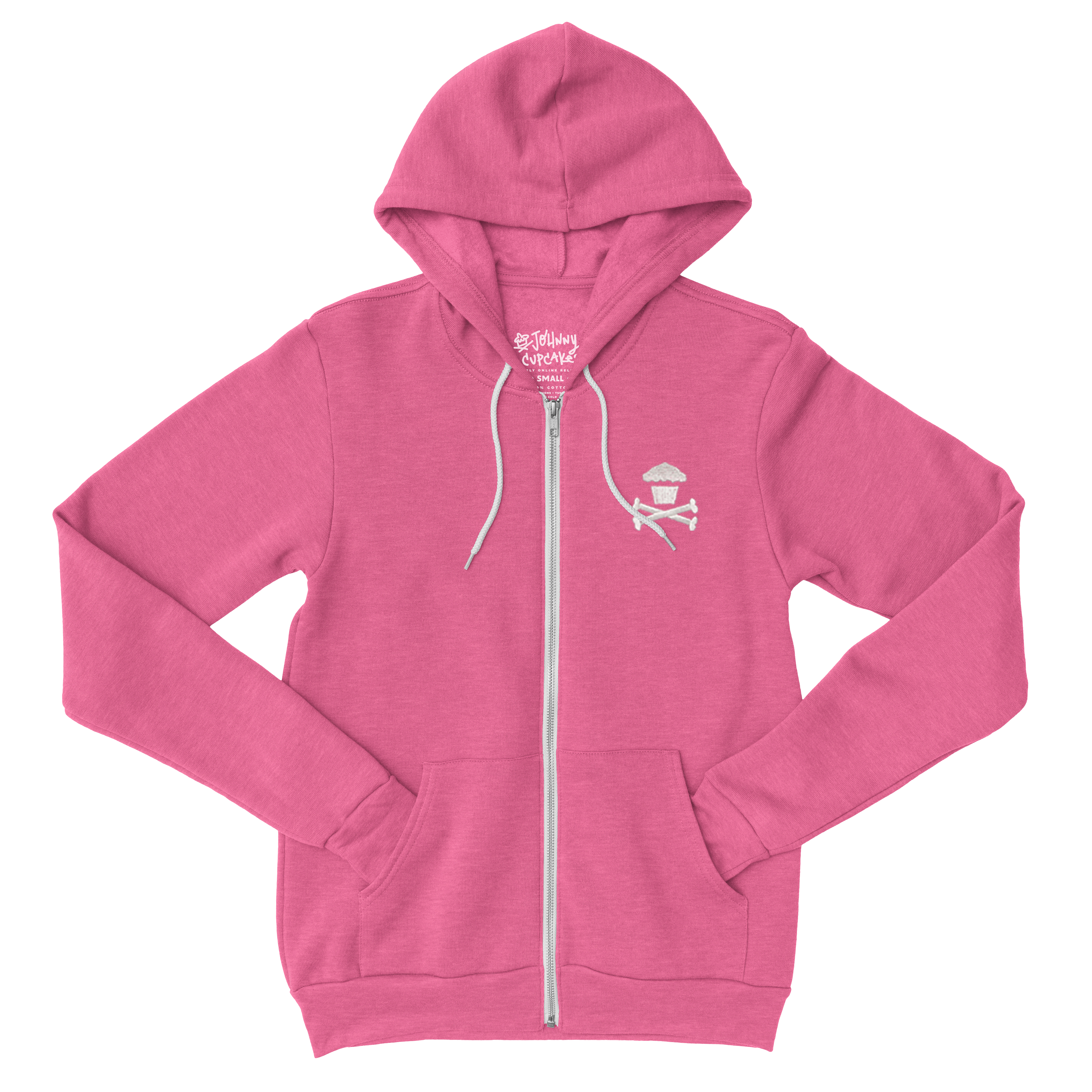 World's Softest Embroidered Mini Crossbones Zip (Hot Pink)