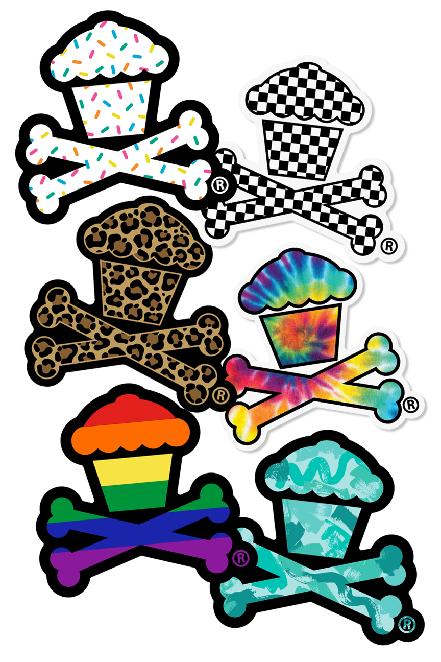 6 STICKER BUNDLE - Patterned Crossbones