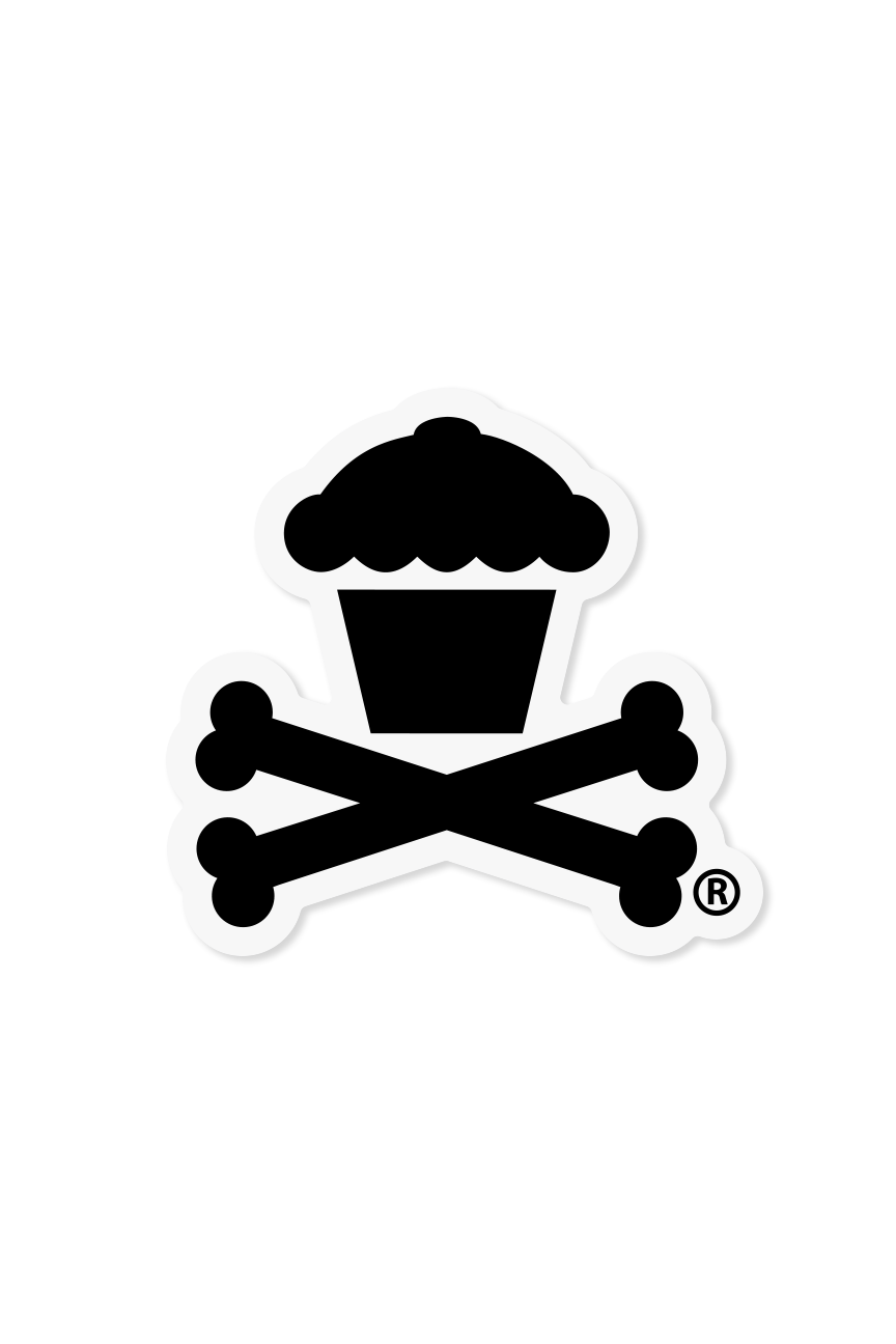 STICKER - Inverted Crossbones (Black on White)