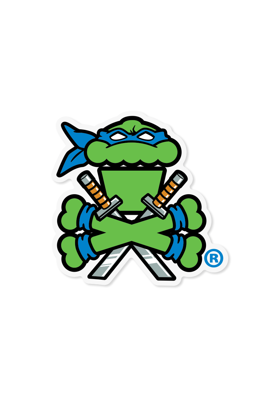 STICKER - Blue Katana Swords Crossbones