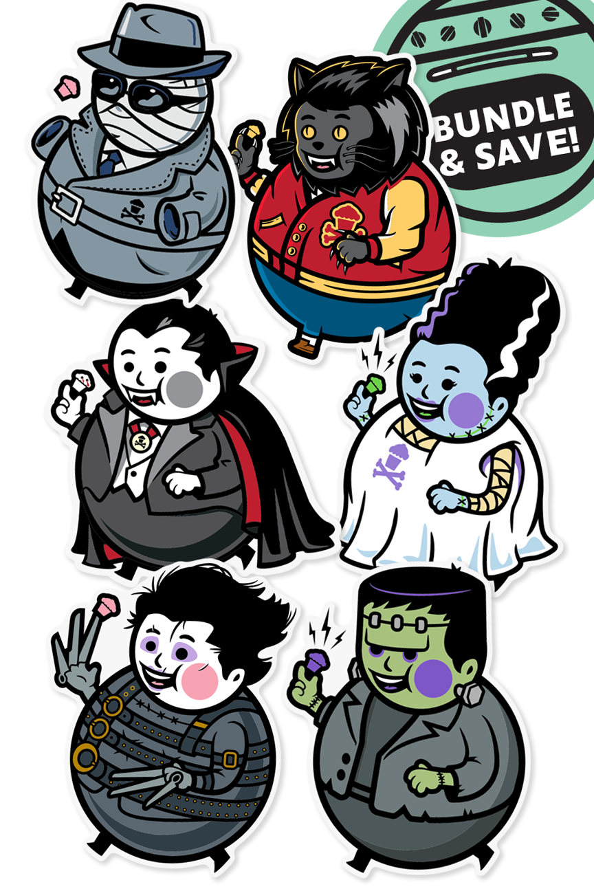 6 STICKER BUNDLE - Spooky Big Kids