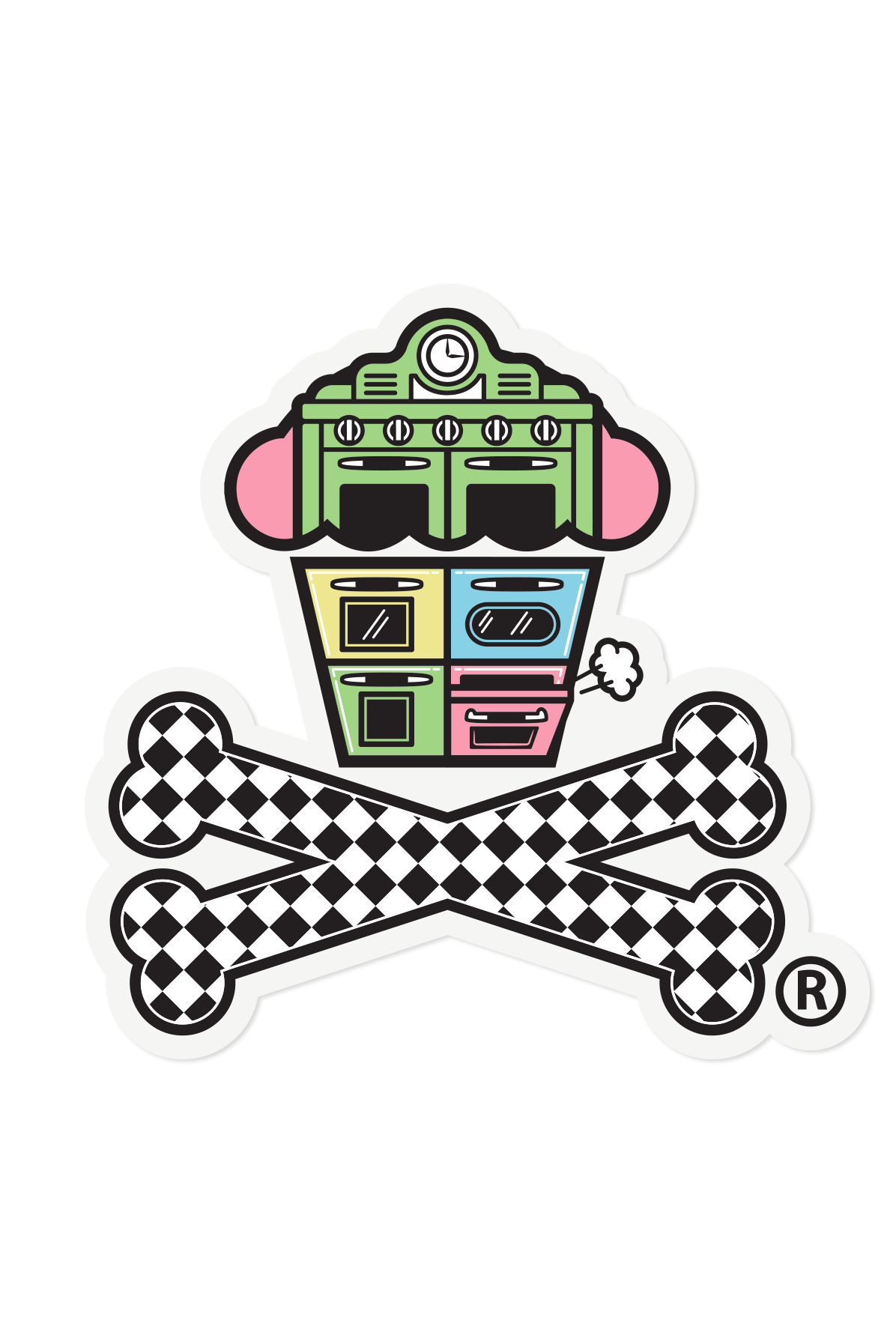 STICKER - Boston Ovens Crossbones