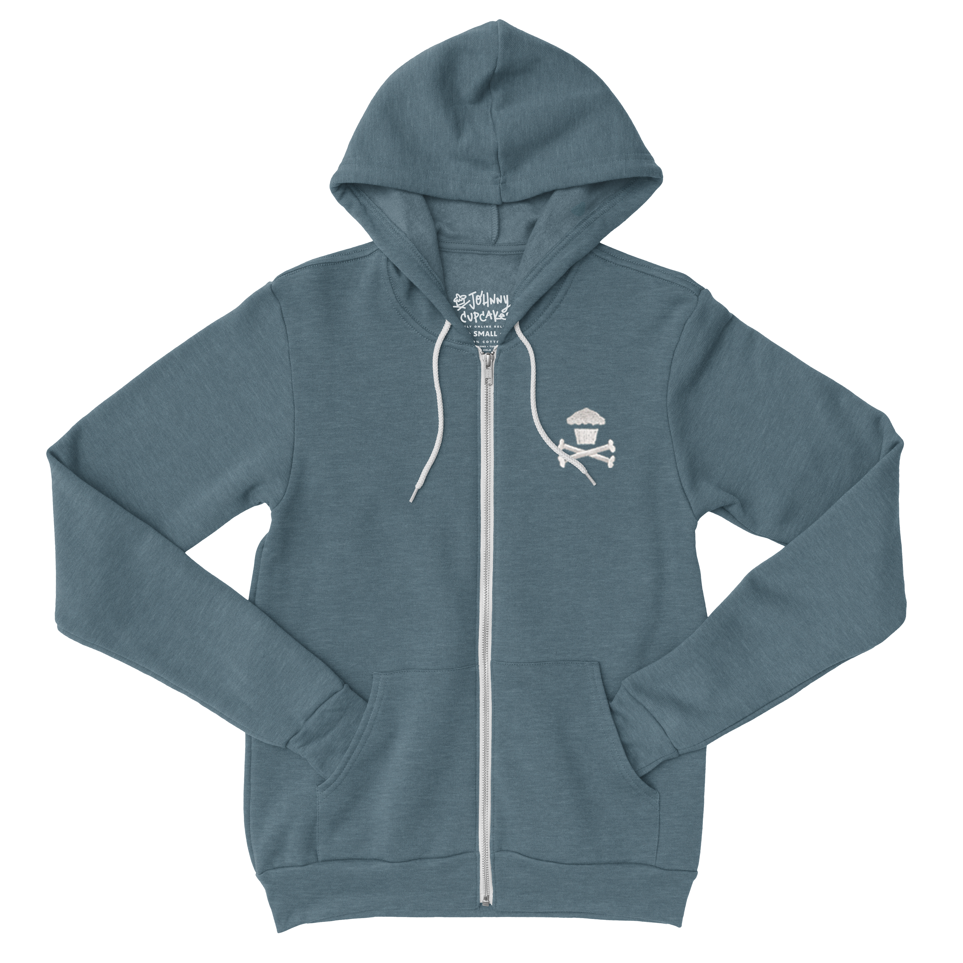 World's Softest Embroidered Mini Crossbones Zip (Heather Slate)