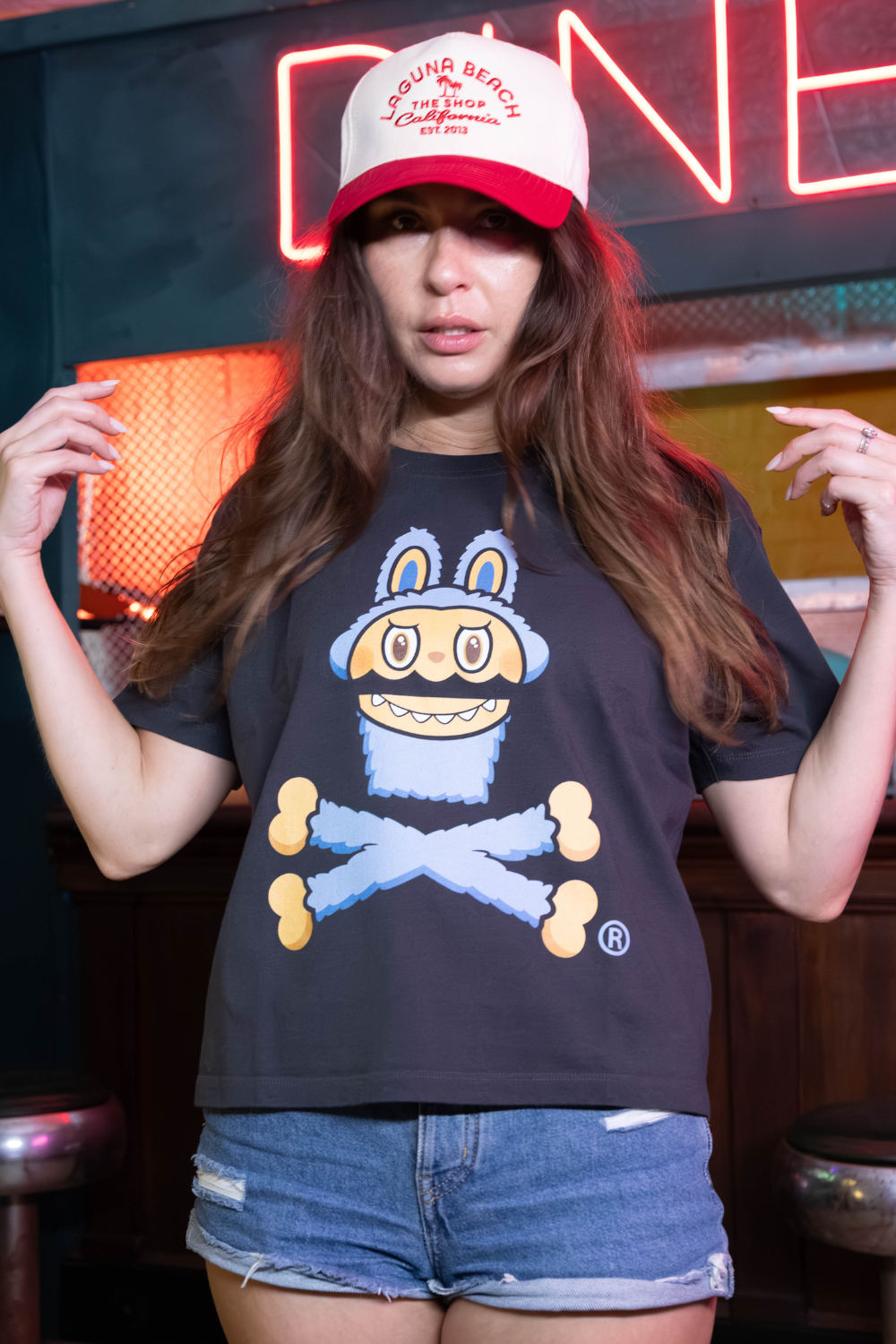 Women's Boxy La-Chew-Chew Crossbones Short Sleeve Premium Tee