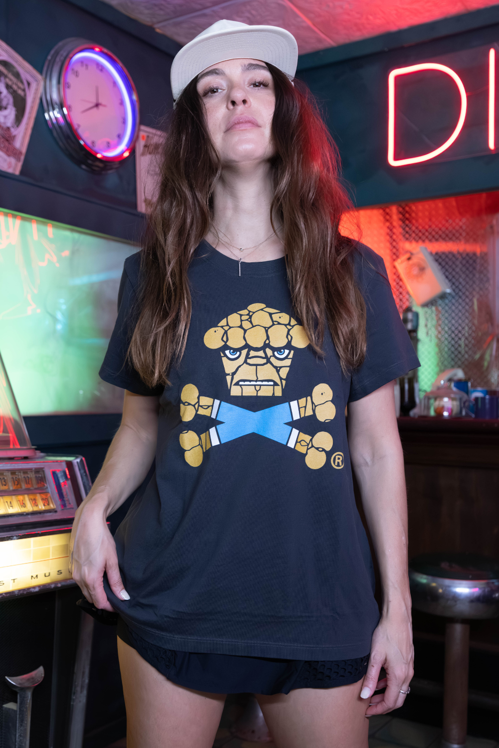 Womens Crumbly Crossbones Short Sleeve Premium Tee