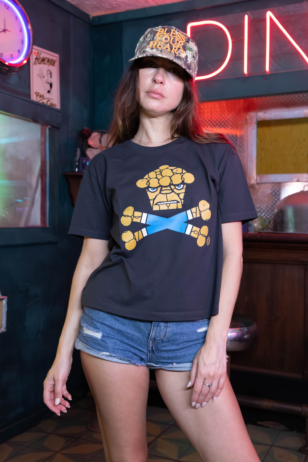 Women's Boxy Crumbly Crossbones Short Sleeve Premium Tee