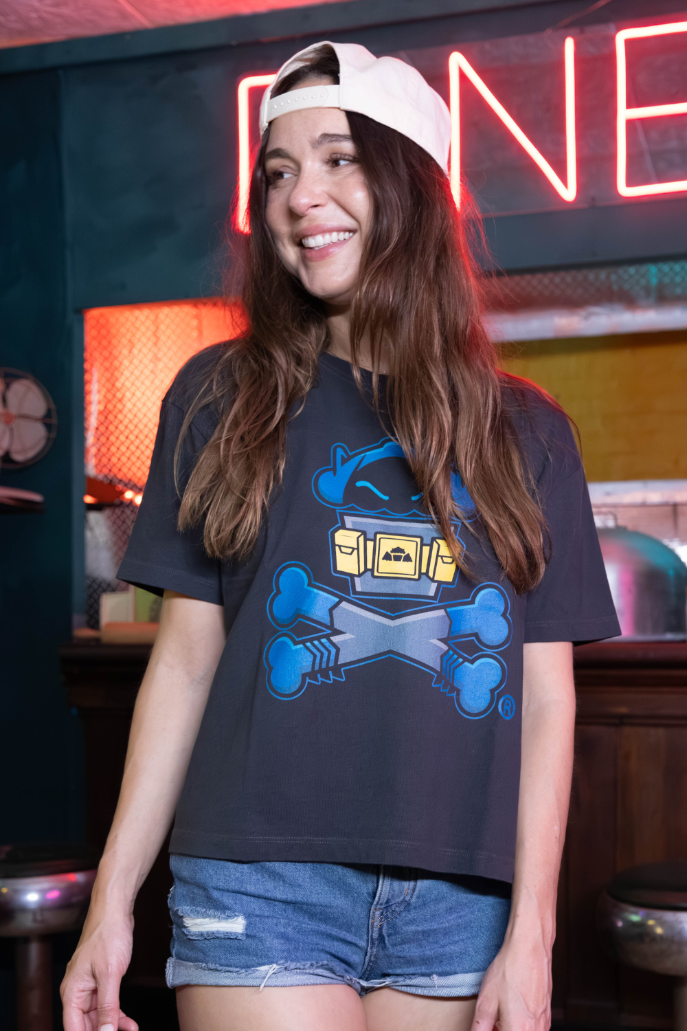 Women's Boxy Cave Dweller Crossbones Short Sleeve Premium Tee