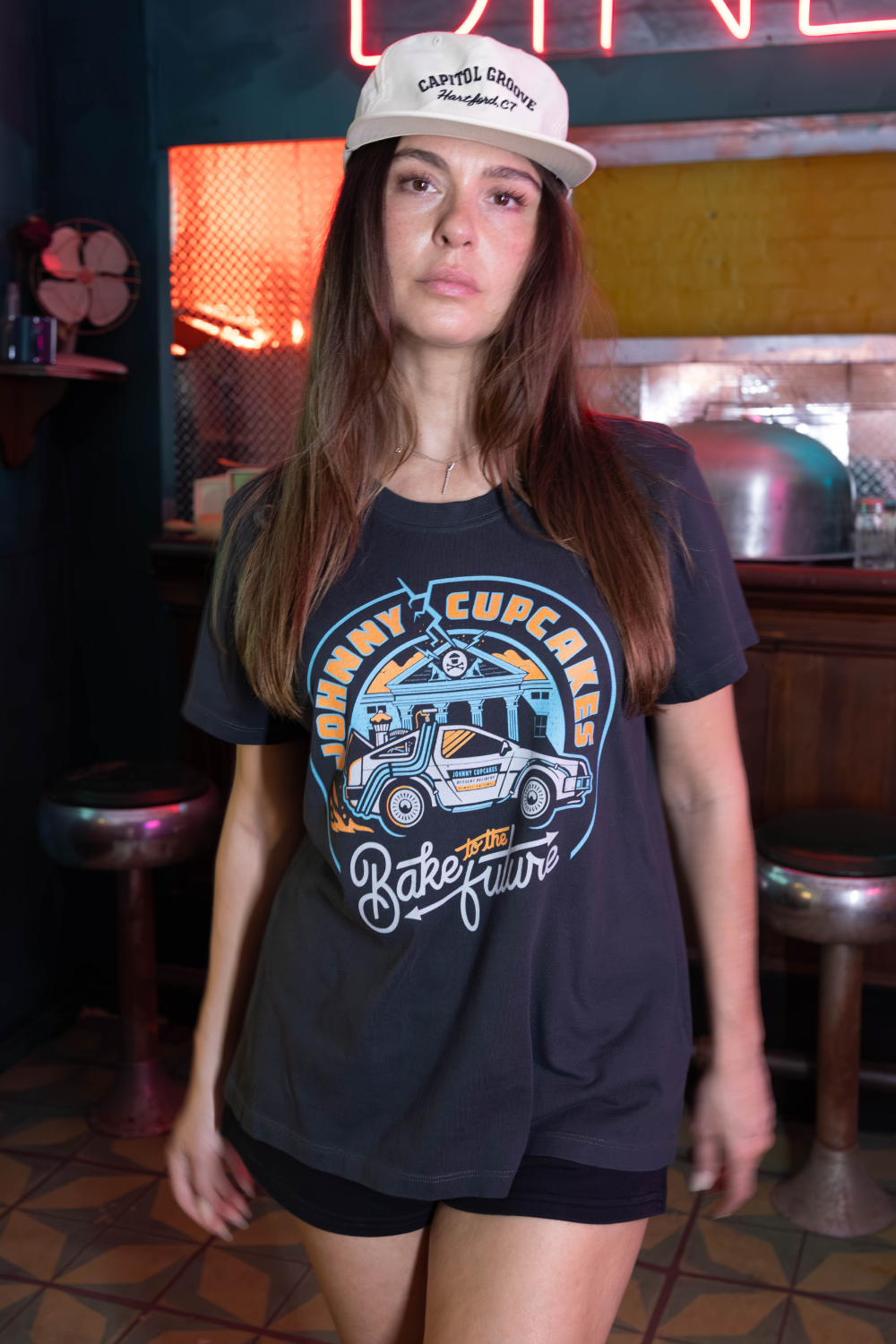 Womens Bake to the Future Short Sleeve Premium Tee