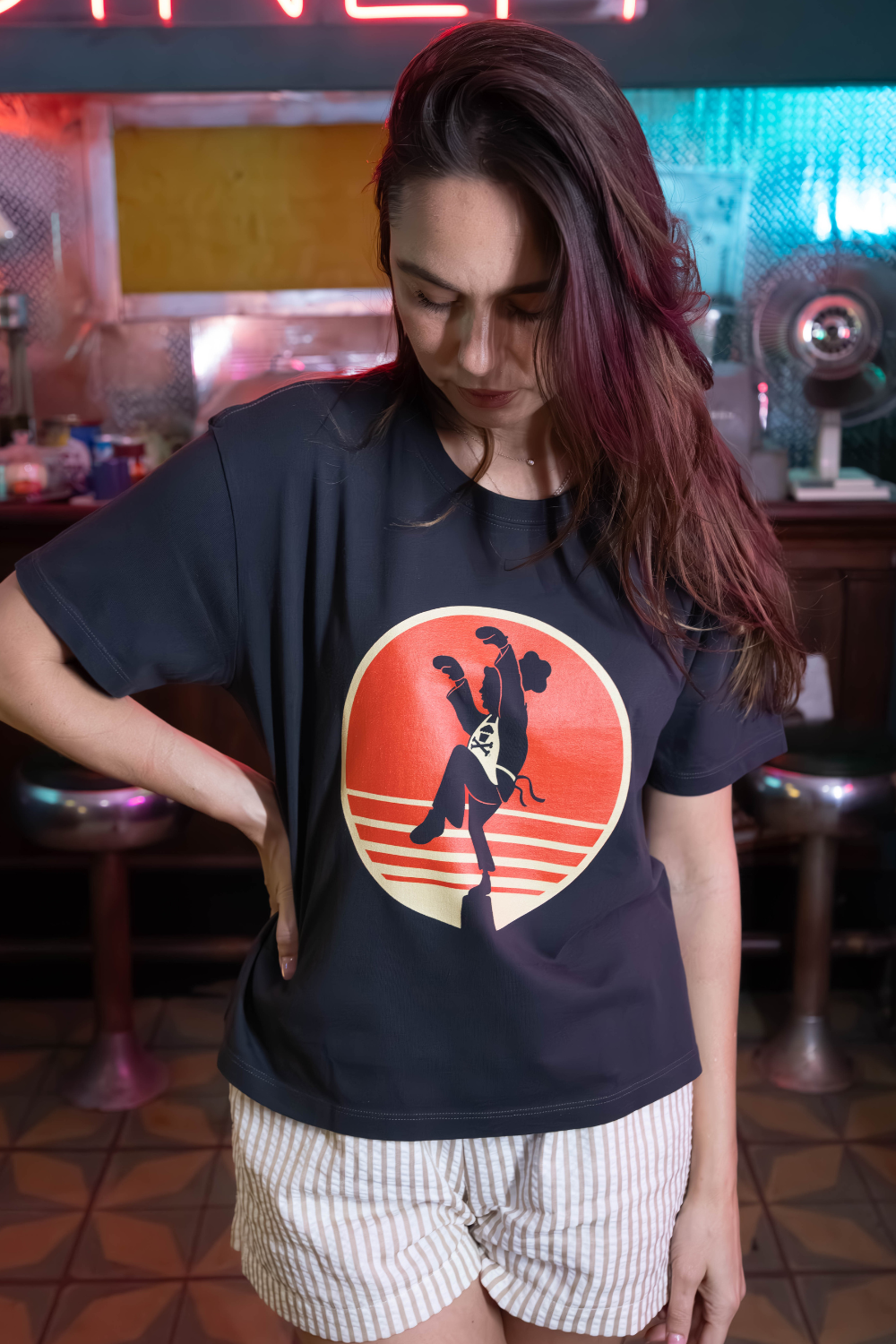 Women's Boxy Crane Kick Short Sleeve Premium Tee