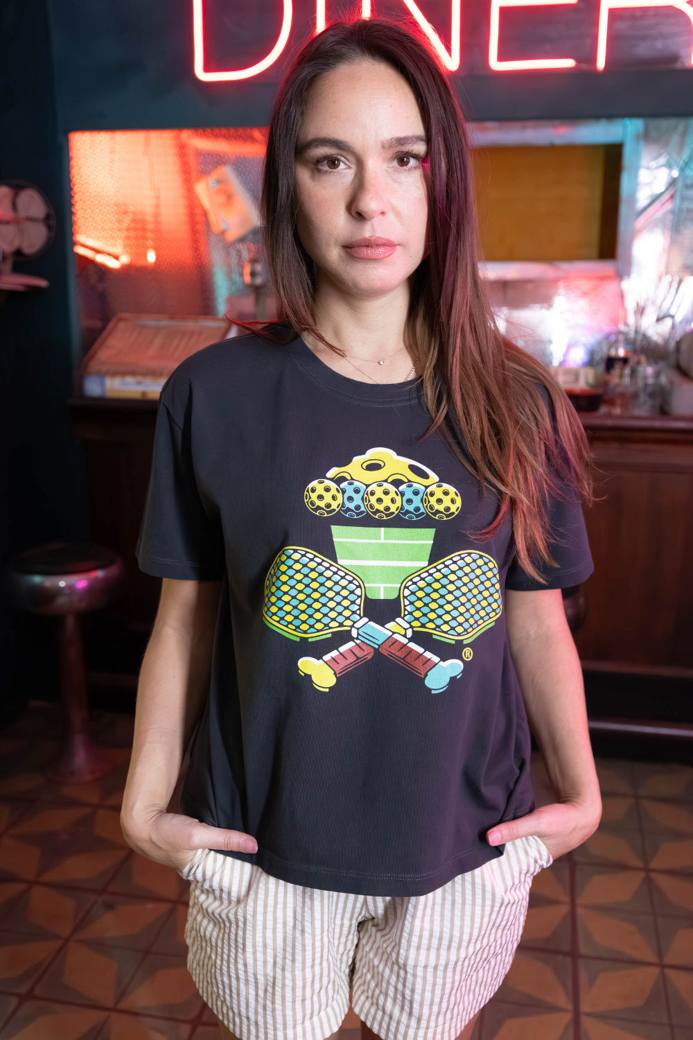 Women's Boxy Pickleball Crossbones Short Sleeve Premium Tee