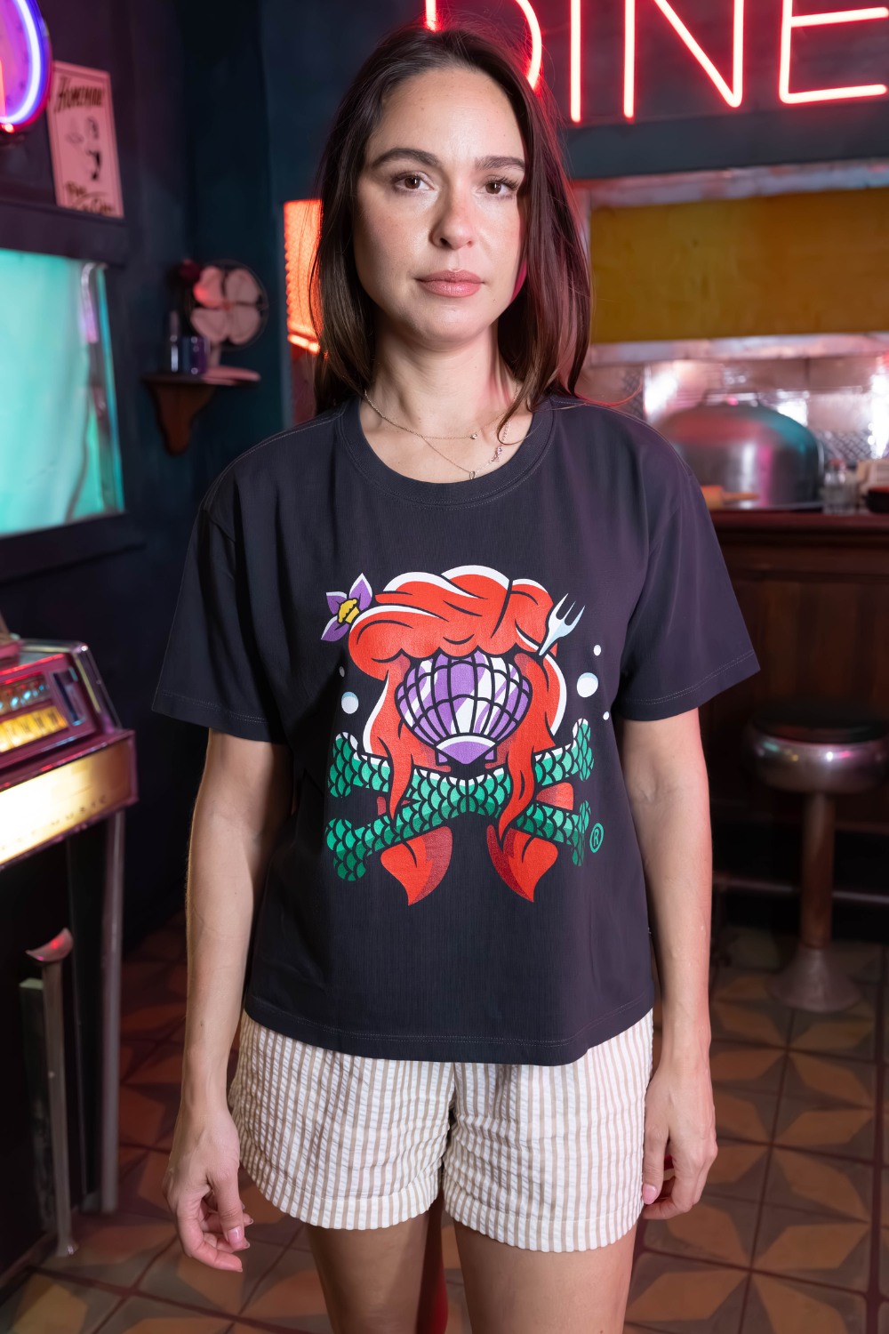 Women's Boxy Under The Sea Crossbones Short Sleeve Premium Tee