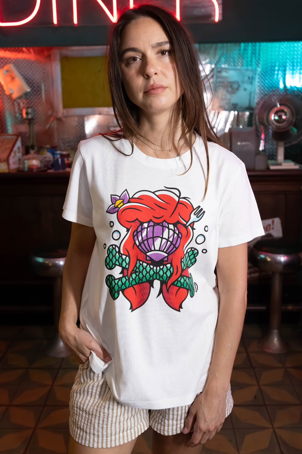 Womens Under The Sea Crossbones Short Sleeve Premium Tee