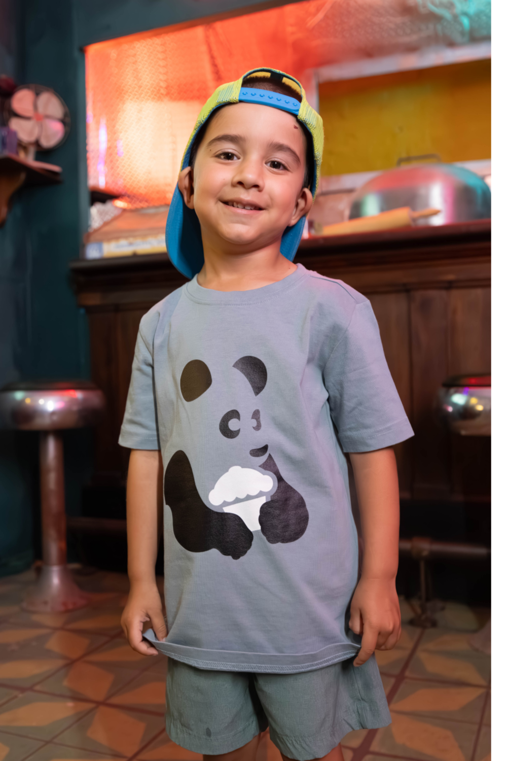 Kids Panda Short Sleeve Premium Tee