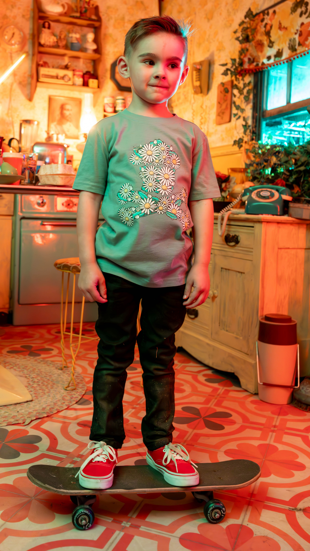 Kids Daisy Crossbones Short Sleeve Premium Tee